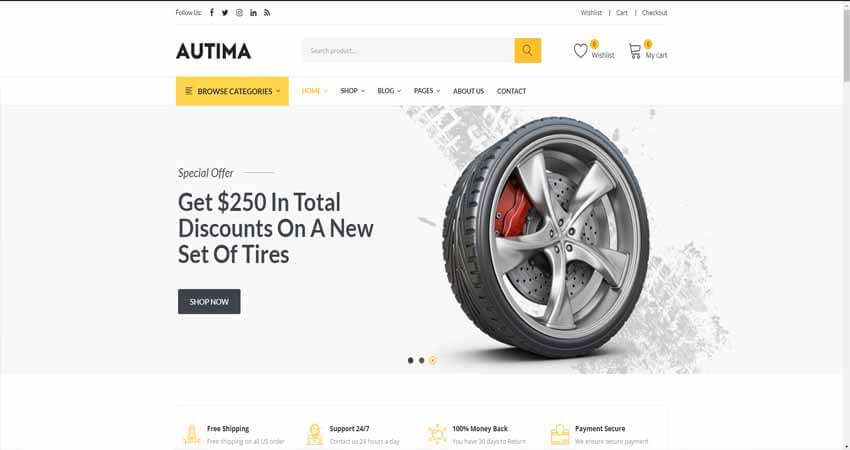 Autima: Car Accessories Theme for WooCommecre WordPress