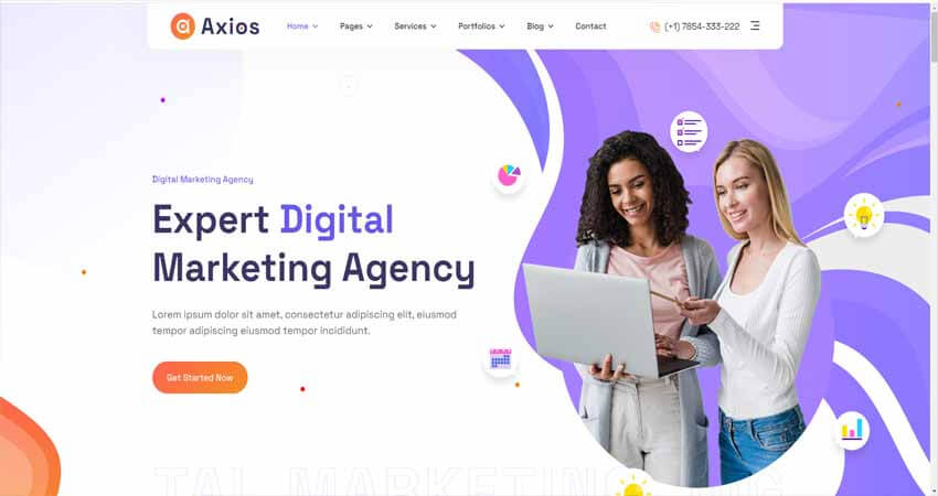 Axios-Digital Agency WordPress Theme