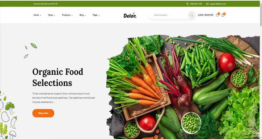 Delor-Organic Food Store Theme