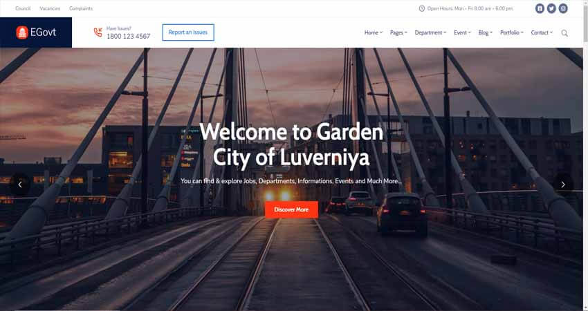 EGovt-City Government WordPress Theme