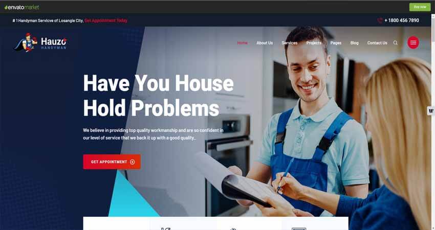 Hauzo-Handyman and Plumber WordPress Theme