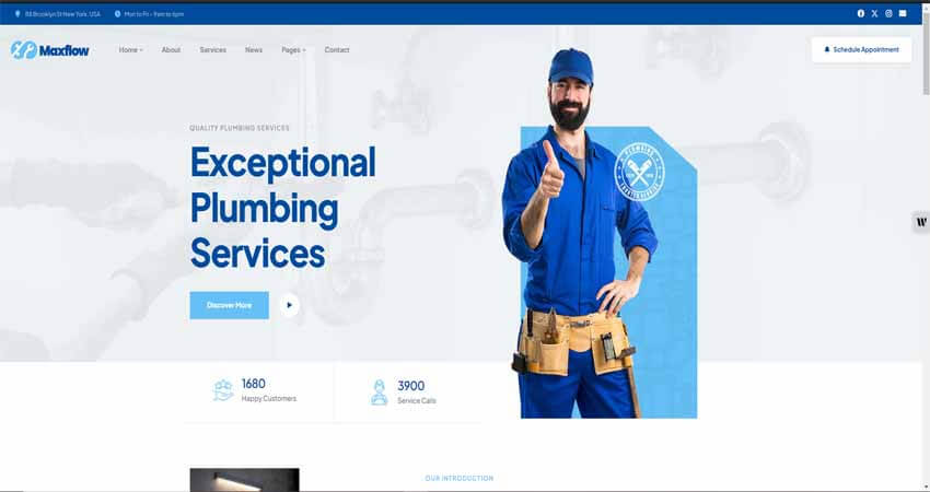 MaxFlow-  Handyman Plumber WordPress Themes