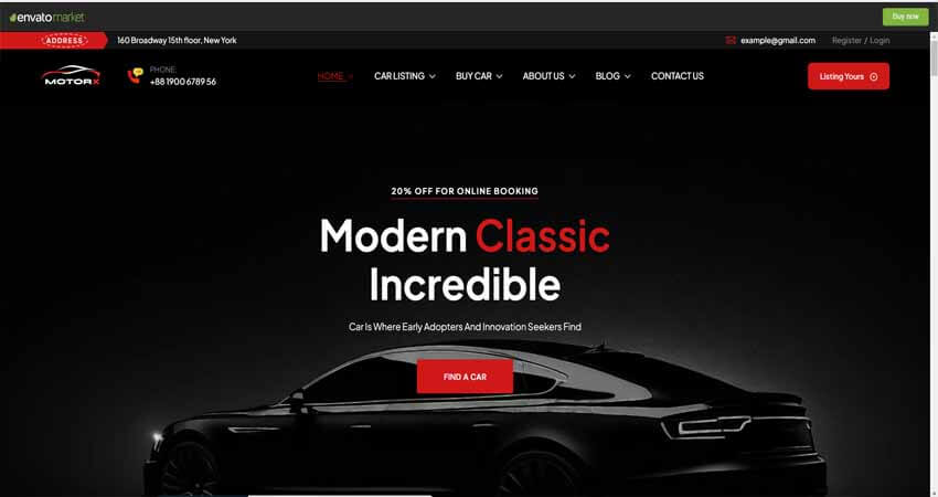 Motorx- Car Dealer & Listing WordPress Theme