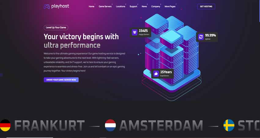 Playhost- Game Hosting Server WordPress Theme