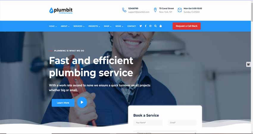 Plumbit-Plumbing WordPress Theme