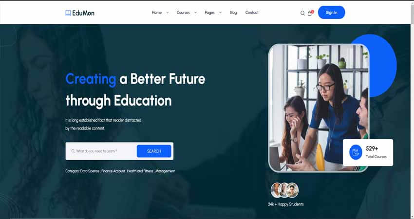 Edumoon- Education LMS WordPress Theme