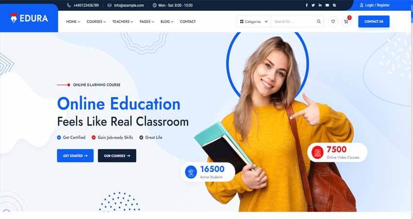 Edura- Online Courses & Education WordPress Theme