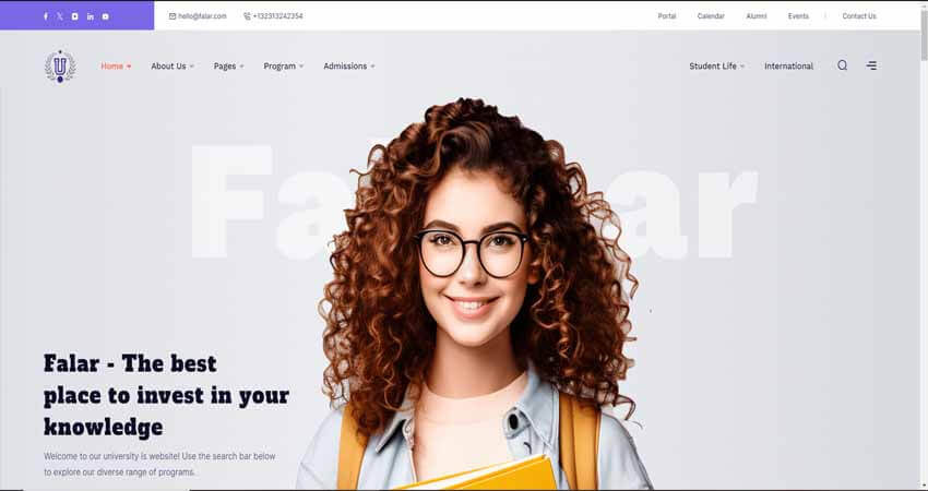 Falar-College University Elementor WordPress Theme