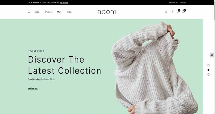 Nooni - Furniture & Fashion WooCommerce Theme