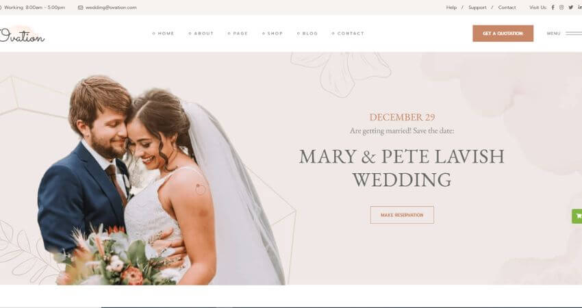 Ovation - Wedding & Event Photography WordPress Theme