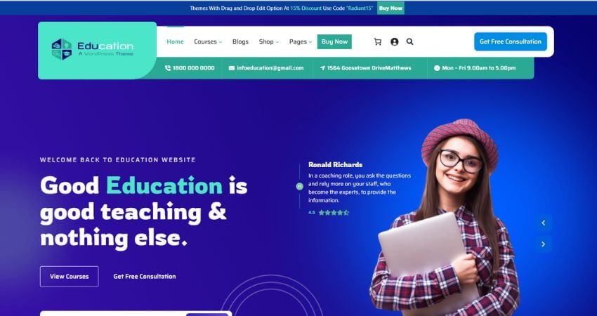 Top 20 Free Education WordPress Themes 2024