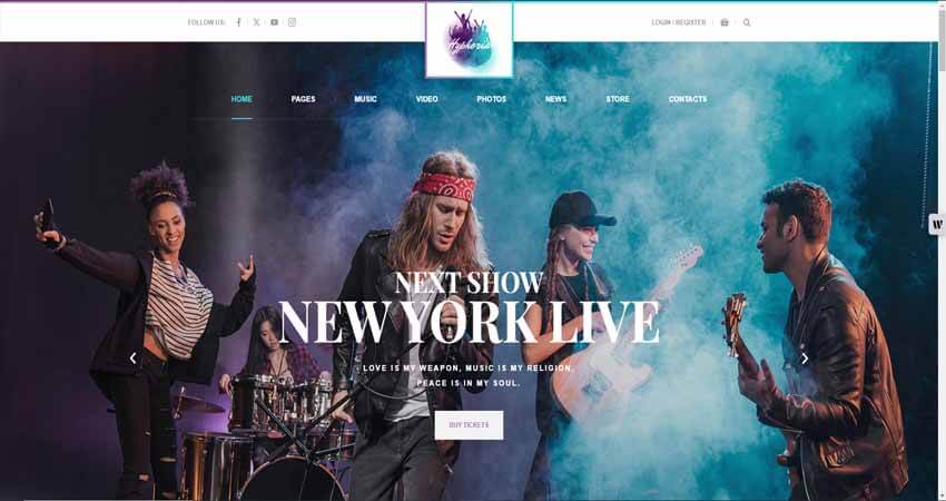 Hyphoria - Rock Band WordPress Theme