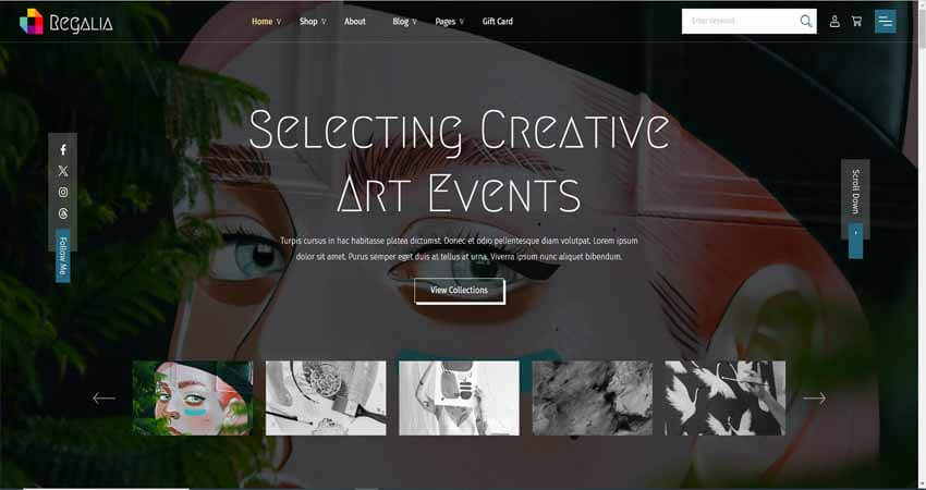 Regalia - Artist Portfolio WordPress Theme