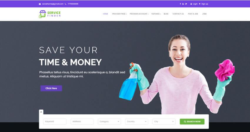 Service Finder - Provider and Business Listing WordPress Theme