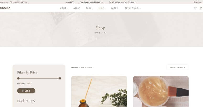 Sheena - Beauty  Cosmetic WooCommerce Theme