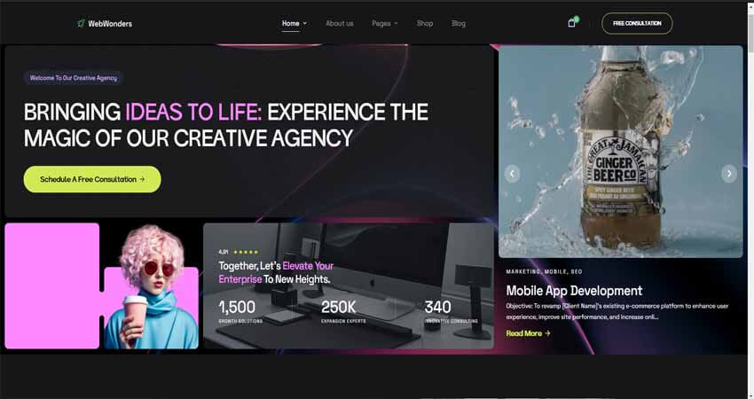 WebWonders - Creative & Digital Agency WordPress Theme