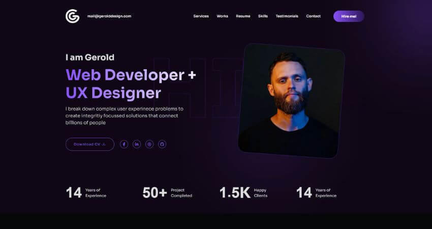 Gerold - Personal Portfolio WordPress Theme