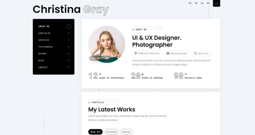 Gray - Personal Portfolio WordPress Theme