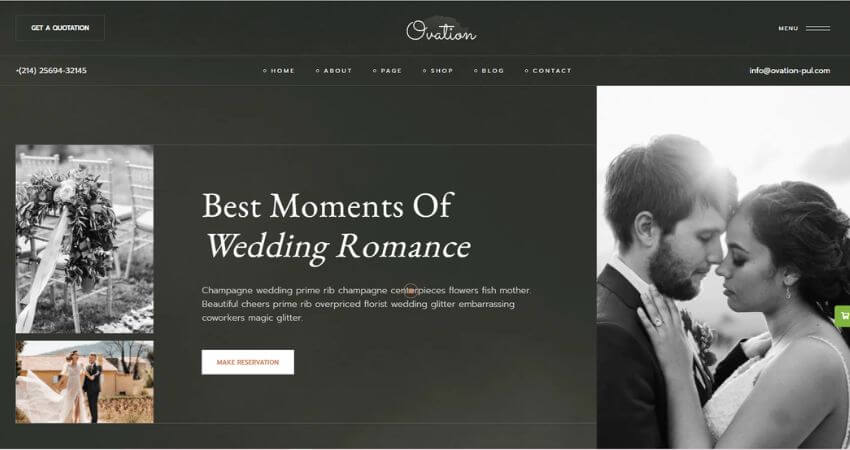 Ovation - Wedding & Event Photography WordPress Theme